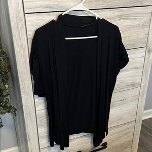 Black Open Front Cardigan